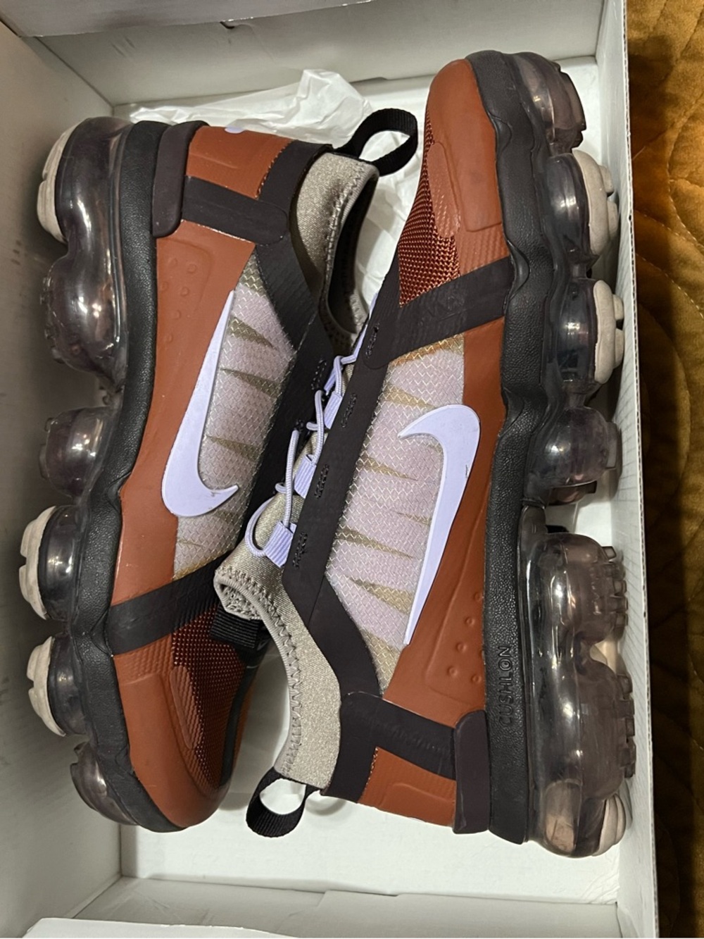 Women’s VaporMax Utility Slip-On Sneakers - Brown/Lilac - Picture 3 of 5